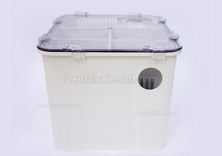 Dental Lab Gypsum Sedimentation Tank – Plaster Trap Filter For Clinic Sink, Transparent Cover, Double Outlet, Prevents Pipe Clogging